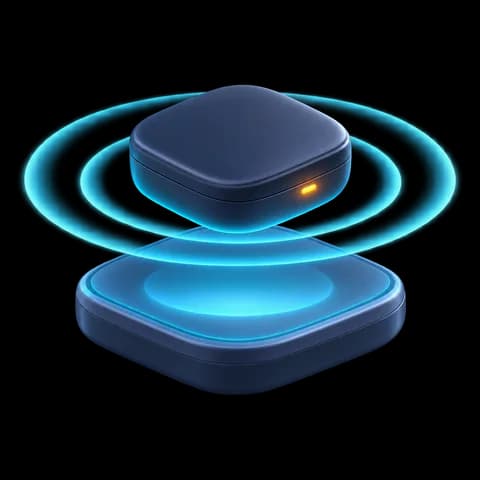 Illustration of a small device sending out signal rings, a reminder that a worn camera may or may not show up in a nearby wireless scan